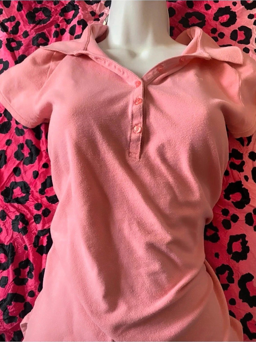 Aeropostale Y2K Pink Short Sleeve Polo Woman’s Size Large